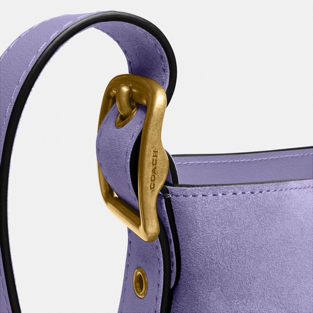 Coach Bleeker Bucket Bag 21 Violet Mist Suede Leather NWT - Picture 7 of 7